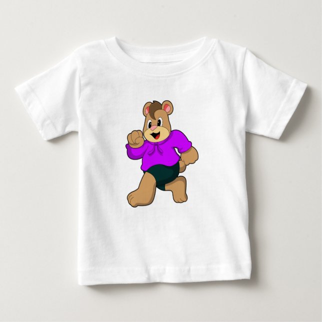 T-shirt Pour Bébé Ours à la course (Devant)