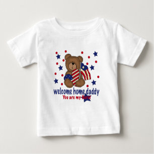T-shirt Pour Bébé Ours à la maison bienvenu de papa