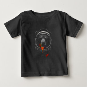 T-shirt Pour Bébé Ours astronaute avec peinture néon qui goutte Anim