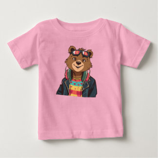 T-shirt Pour Bébé Ours Attachant – Confortable, Coloré et Chaleureux