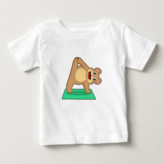 T-shirt Pour Bébé Ours au Yoga Fitness (Devant)