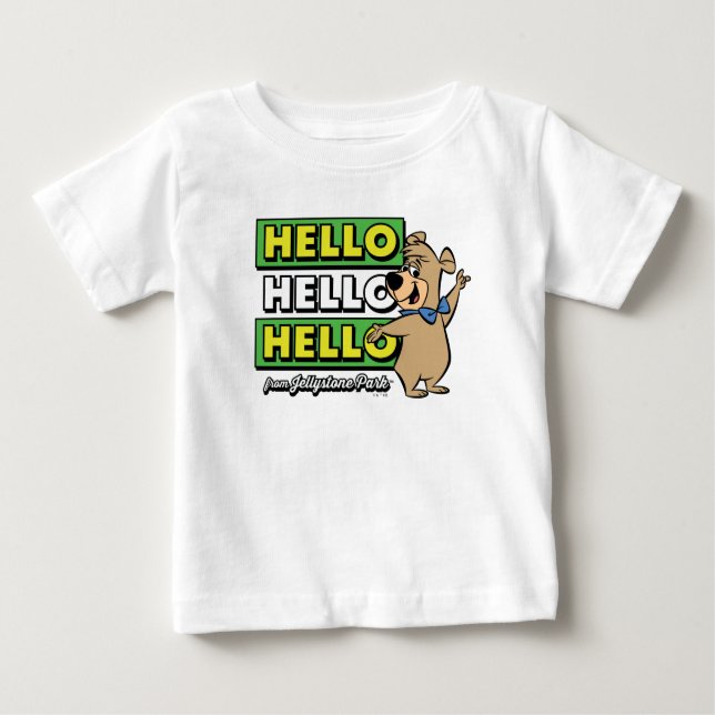 T-shirt Pour Bébé Ours Boo Boo Bonjour Bonjour Bonjour De Jellystone (Devant)