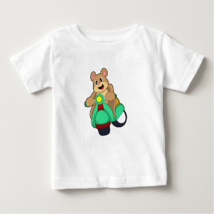 T-shirt Pour Bébé Ours comme Biker avec Scooter.PNG