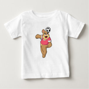 T-shirt Pour Bébé Ours comme joueur de football avec Soccer.PNG