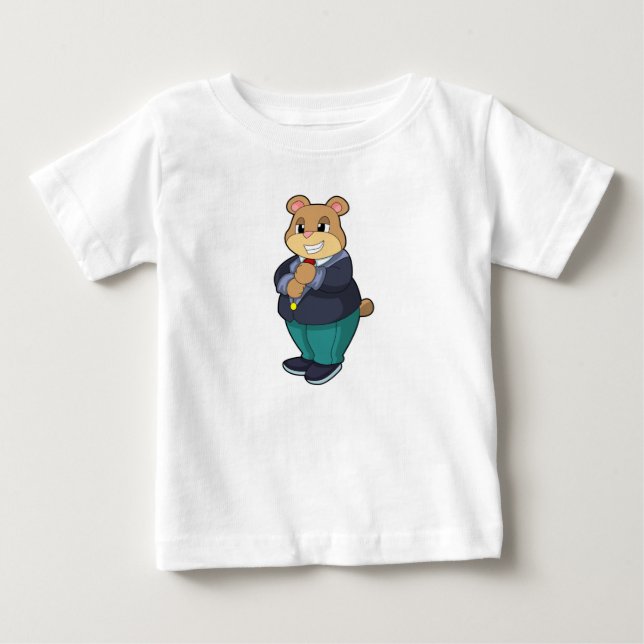 T-shirt Pour Bébé Ours comme marié avec costume (Devant)