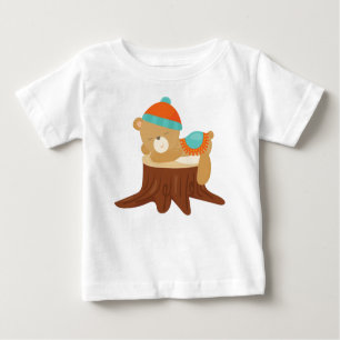 T-shirt Pour Bébé Ours d'automne, Ours couché, Ours mignon, Pompe d'