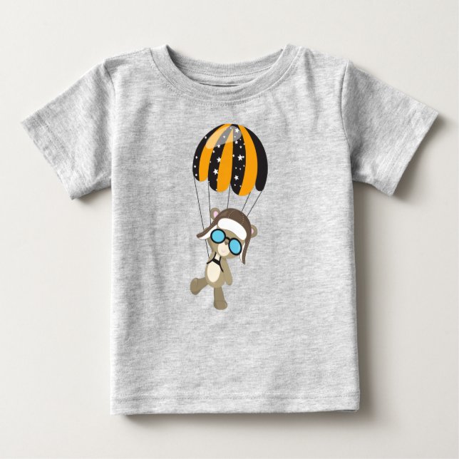 T-shirt Pour Bébé Ours D'Aviateur, Ours De Pilote, Ours Mignonne, Pa (Devant)
