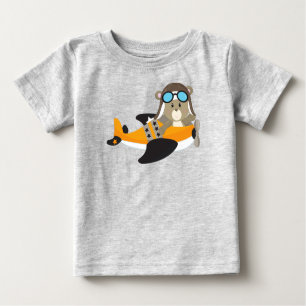 T-shirt Pour Bébé Ours d'avion, Ours de pilote, Ours mignon, Avion