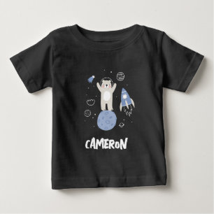 T-shirt Pour Bébé Ours De Cartoon Mignonne Dans L'Espace