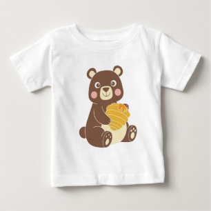 T-shirt Pour Bébé Ours de forêt drôle avec jarre de miel