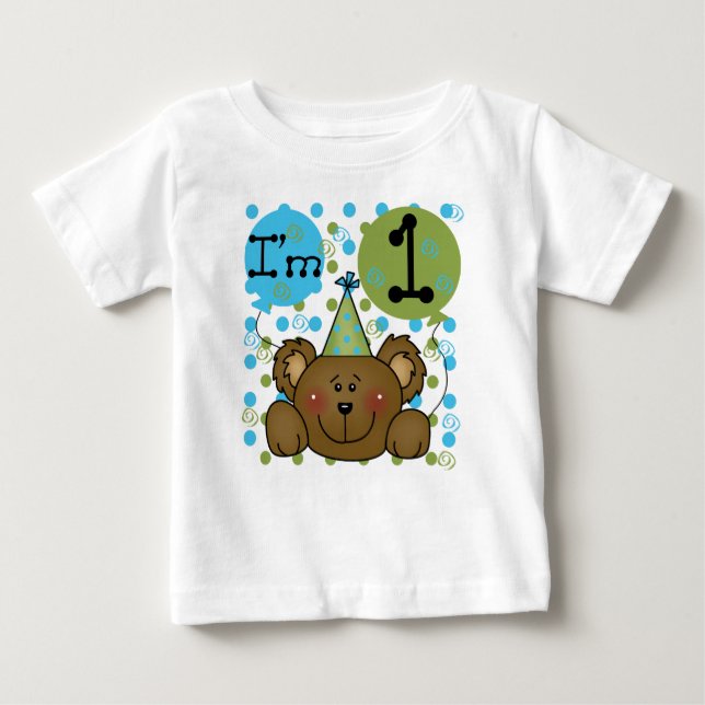 T-shirt Pour Bébé Ours de nounours je suis de l'un premier (Devant)
