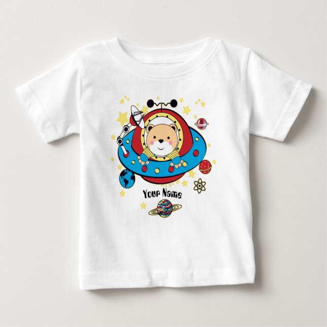 T-shirt Pour Bébé Ours d'espace UFO (Devant)