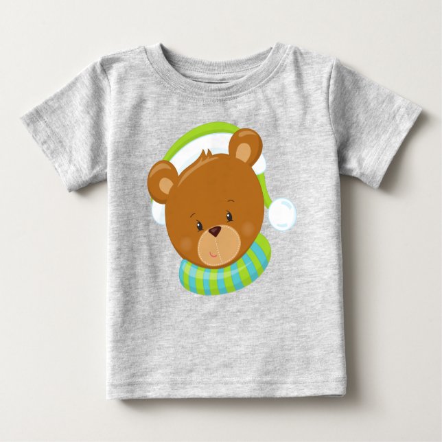 T-shirt Pour Bébé Ours D'Hiver, Ours Mignons, Ours Brown, Ours Avec  (Devant)