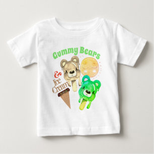 T-shirt Pour Bébé Ours en gomme Soleil & Crème glacée Bon été