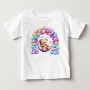 T-shirt Pour Bébé Ours en peluche 1er anniversaire Ballons colorés