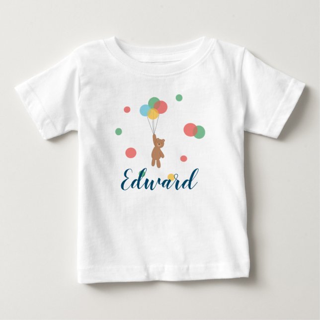 T-shirt Pour Bébé Ours en peluche avec ballons (Devant)