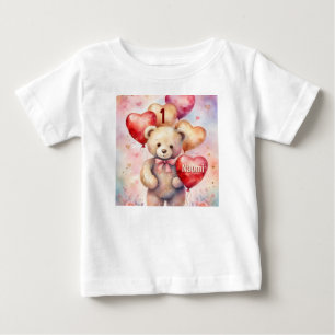T-shirt Pour Bébé Ours en peluche d'anniversaire ajoutez Nom & Âge P