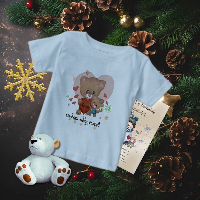 T-shirt Pour Bébé Ours en peluche insupportable (Unbearably Sweet Teddy Bear Baby T-Shirt)