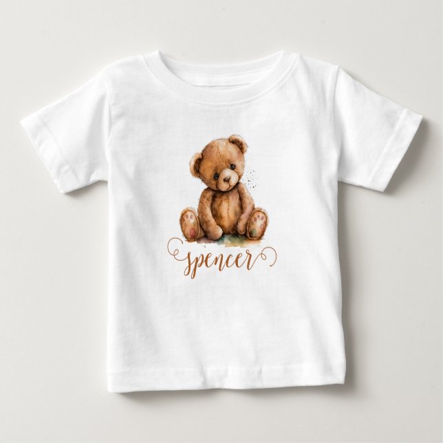 T-shirt Pour Bébé Ours en peluche personnalisé mignon (Devant)