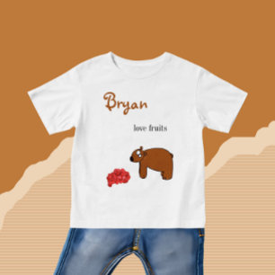 T-shirt Pour Bébé Ours et framboise