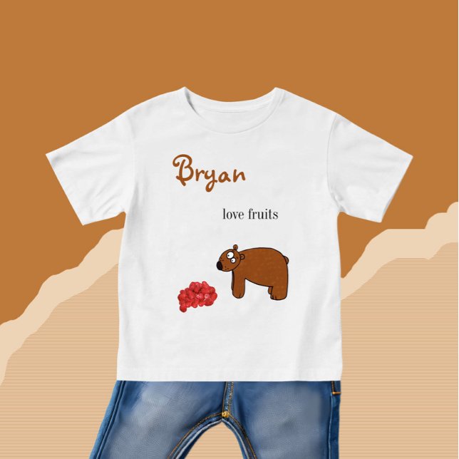 T-shirt Pour Bébé Ours et framboise (Créateur téléchargé)