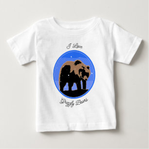 T-shirt Pour Bébé Ours grizzli en hiver - Art original de la faune B