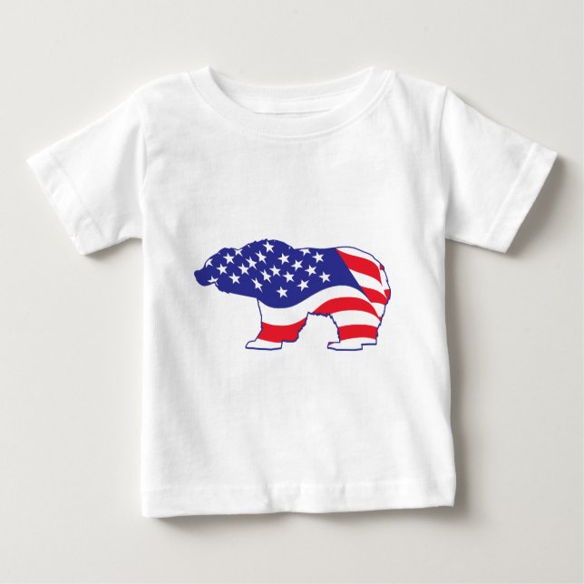 T-shirt Pour Bébé Ours grizzli patriotique (Devant)