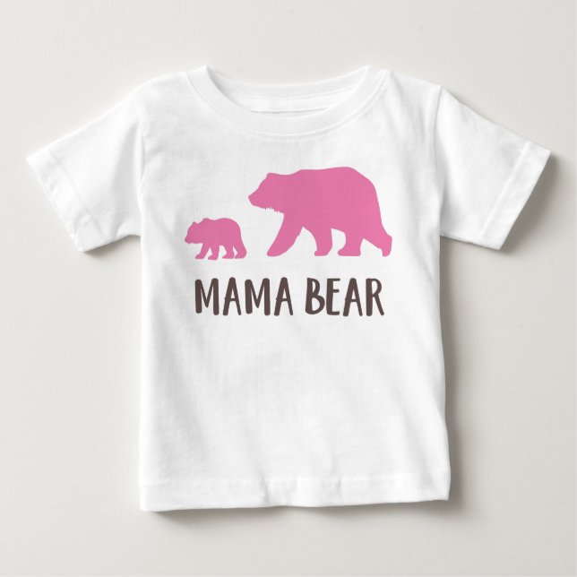 T-shirt Pour Bébé Ours Mama, Ours Cube, Ours Mignonne, Ours Petit (Devant)