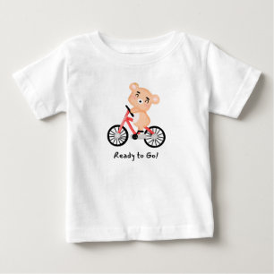 T-shirt Pour Bébé Ours Mignon à Vélo – Prêt à Partir pour les Enfant