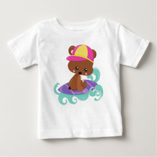 T-shirt Pour Bébé Ours mignon, Ours Brown, Ours petit, Planche de su