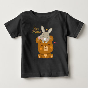 T-shirt Pour Bébé Ours mou et lapin
