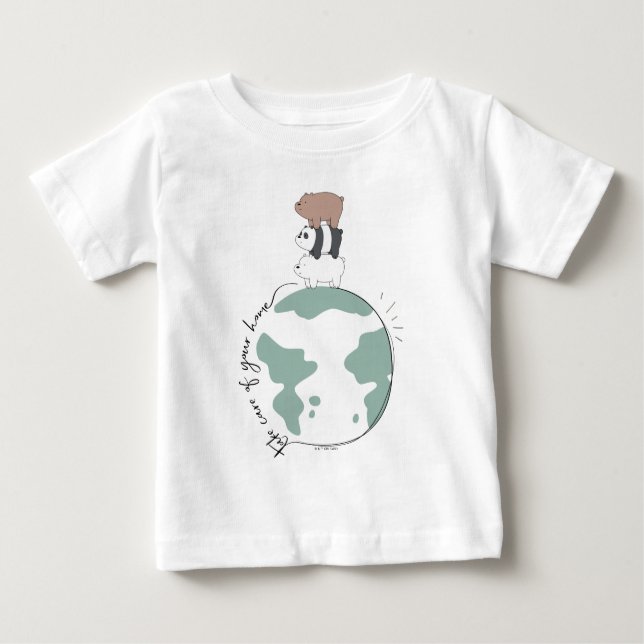 T-shirt Pour Bébé Ours nus - Prenez soin de votre maison (Devant)