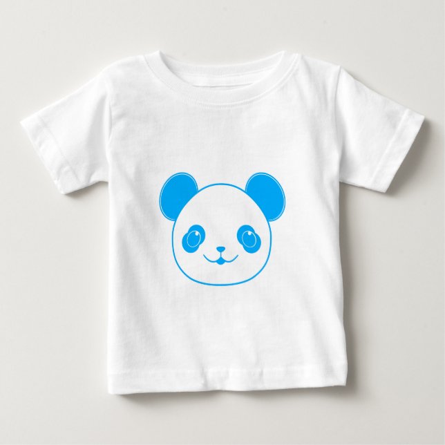 T-shirt Pour Bébé Ours panda kawaii bleu (Devant)