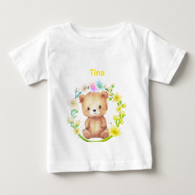 T-shirt Pour Bébé Ours personnalisé (Devant)