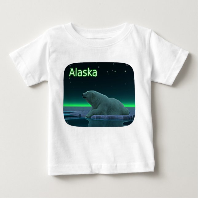 T-shirt Pour Bébé Ours polaire à bord de glace (Devant)