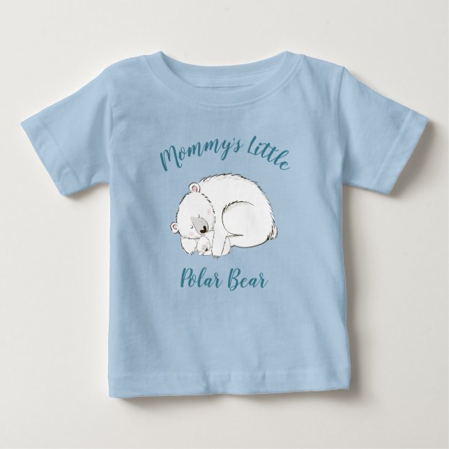 T-shirt Pour Bébé Ours polaire Baby shower Hiver bleu garçon (Devant)
