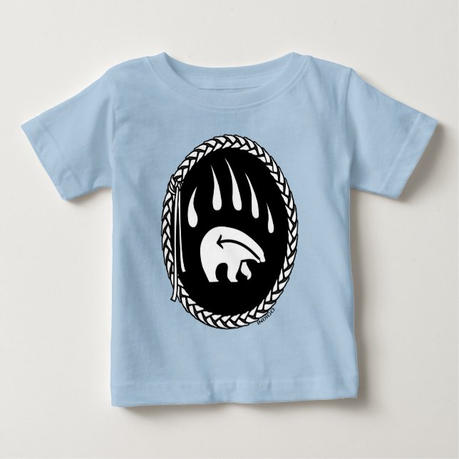 T-shirt Pour Bébé Ours Polaire Chemise bébé Tribal Ours Bébé Tee (Devant)