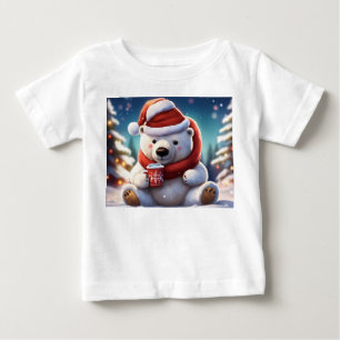T-shirt Pour Bébé Ours polaire confortable Tee de Noël