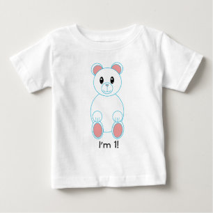 T-shirt Pour Bébé Ours polaire Je suis un anniversaire
