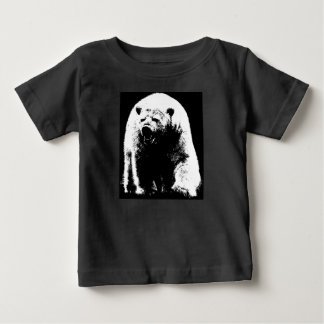 T-shirt Pour Bébé Ours polaire noir et blanc Pop Art