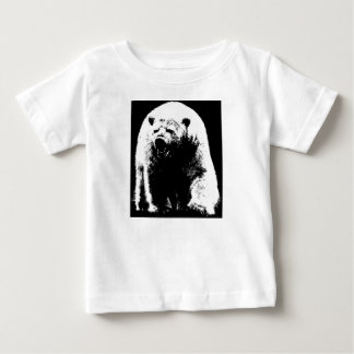 T-shirt Pour Bébé Ours polaire noir et blanc Pop Art