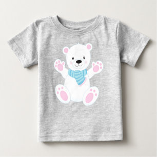 T-shirt Pour Bébé Ours Polaire, Ours Blanc, Ours Mignonne, Ours Avec