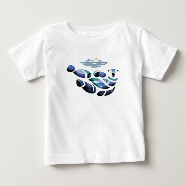 T-shirt Pour Bébé Ours Polaire Relâché (Devant)