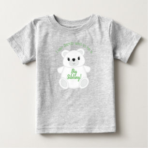 T-shirt Pour Bébé Ours Polaire Vert Grand frère soeur