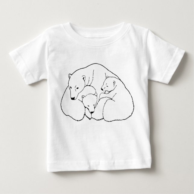 T-shirt Pour Bébé Ours Polaires Baby Chemise Polaire Ours Cubs Tee (Devant)