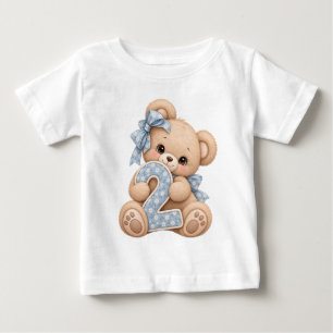 T-shirt Pour Bébé Ourson Mignon Deuxième Anniversaire Numéro 2