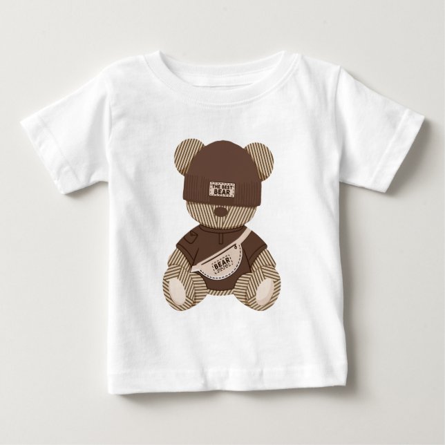 T-shirt Pour Bébé Ourson Teddy Cool : Meilleur Design d'Ours (Devant)