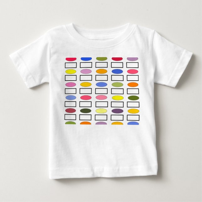 T-shirt Pour Bébé Ovales et Rectangles - Jardin Fleur (Devant)