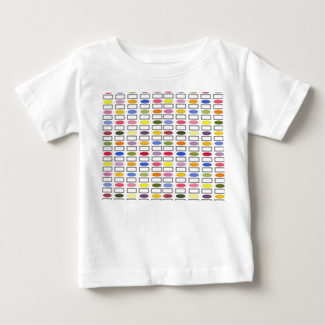 T-shirt Pour Bébé Ovales et Rectangles - Petit Jardin Fleur (Devant)