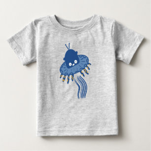T-shirt Pour Bébé OVNI octopique bleu Kawaii